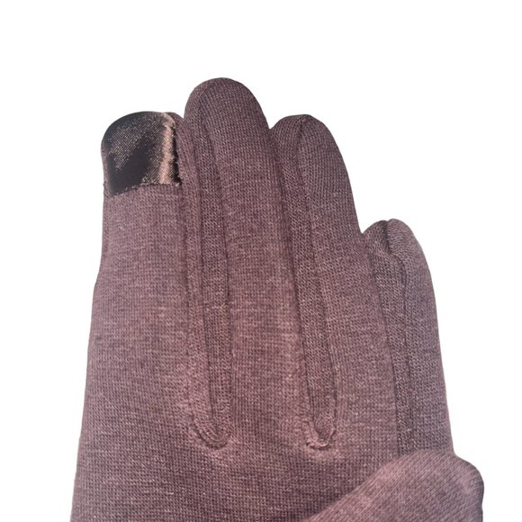 BYOS, Womens, Cable Knit, Grey Hat w/Faux Fur Pom Pom/ Mauve Trimmed Grey Glove - Picture 4 of 7